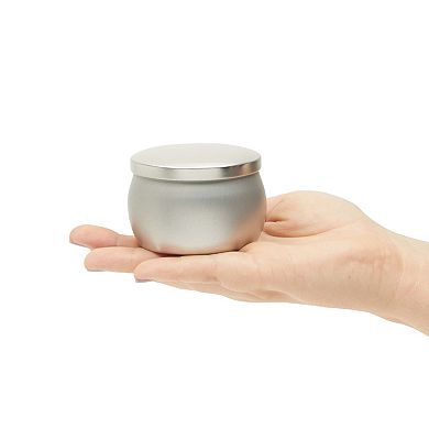 24 Pack Round Metal Tins With Lids For Candle Making And Diy Crafts, 4 Oz