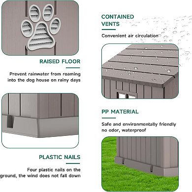 38 inch Weatherproof Indoor Outdoor Dog House for All Sizes