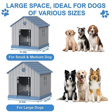 38 inch Weatherproof Indoor Outdoor Dog House for All Sizes