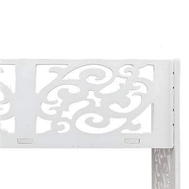 Wood-plastic Board Four Tiers Carved Shoe Rack - White
