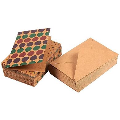 36pcs All Occasion Kraft Polka Dot Greeting Cards W/envelopes Blank Inside 4x6"