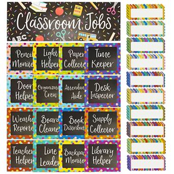 67 pc Classroom Job Chart Set With Name Tags For Bulletin Board Decorations