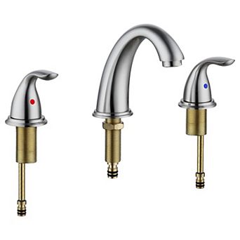 Brushed Nickel Widespread & Waterfall Bathroom Faucet