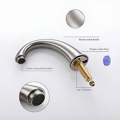 Brushed Nickel Widespread & Waterfall Bathroom Faucet