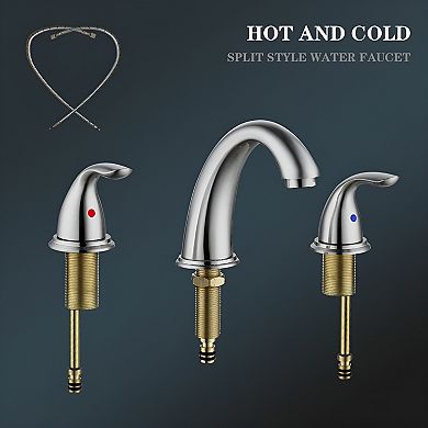 Brushed Nickel Widespread & Waterfall Bathroom Faucet