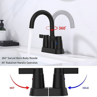 Bathroom Faucet Matte Black 2-handle Bathroom Sink Faucet