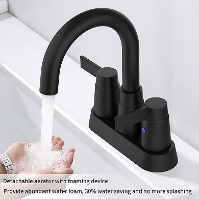 Bathroom Faucet Matte Black 2-handle Bathroom Sink Faucet