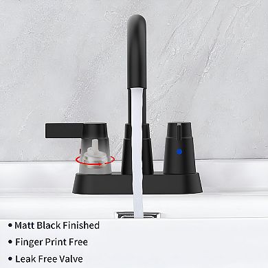 Bathroom Faucet Matte Black 2-handle Bathroom Sink Faucet