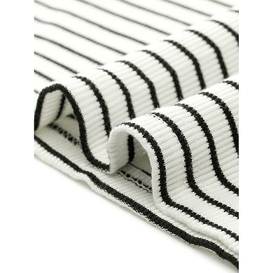 Stripe Shirt For Women's Stretch Scoop Neck Long Sleeve Casual Basic Top