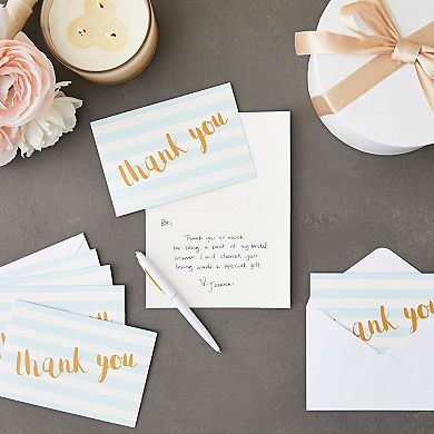 12 Pack Blank Thank You Cards With Envelopes For Graduation, Wedding, 4 X 6 In