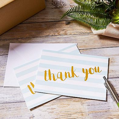 12 Pack Blank Thank You Cards With Envelopes For Graduation, Wedding, 4 X 6 In