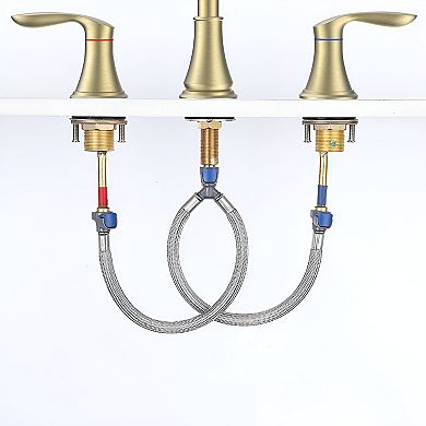 High-Quality Traditional and Luxury Brushed Gold Widespread Bathroom Sink Faucet