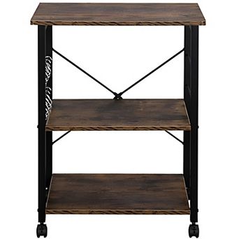 Bakers Rack 3 tier Kitchen Utility Microwave Oven Stand Storage Cart Workstation Shelf