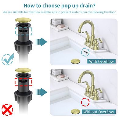 Bathroom Faucet 2-handle Brushed Gold With 360 Degree Rotating Spout