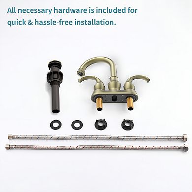 Bathroom Faucet 2-handle Brushed Gold With 360 Degree Rotating Spout