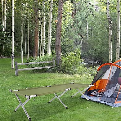 Portable Folding Camping Cot With Carrying Bag - Army Green