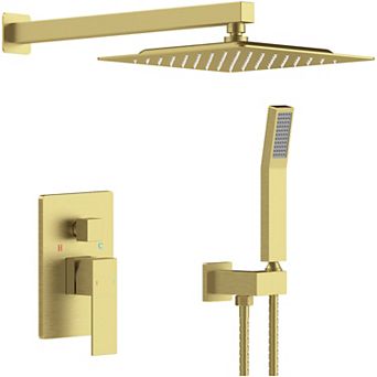 Wall Mounted Shower System with 10-Inch Rainfall Shower Head and Faucet Combo