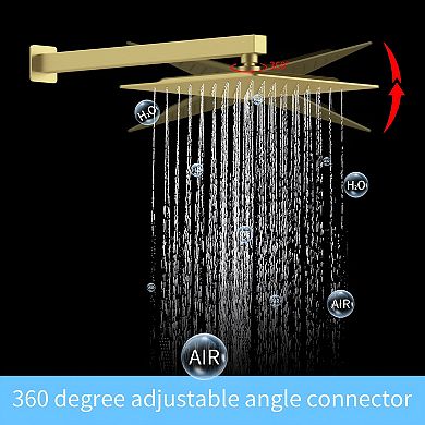 Wall Mounted Shower System with 10-Inch Rainfall Shower Head and Faucet Combo