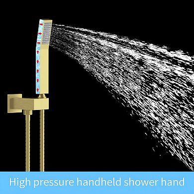 Wall Mounted Shower System with 10-Inch Rainfall Shower Head and Faucet Combo