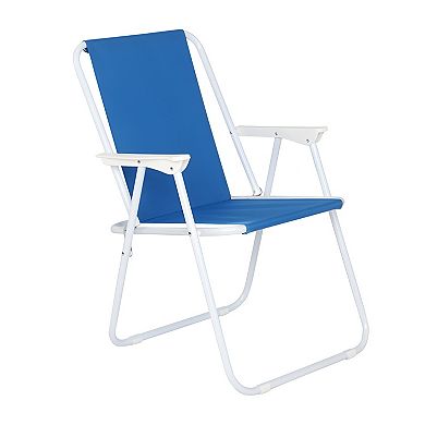 Versatile Oxford Cloth Iron Outdoor Beach Chair, Blue