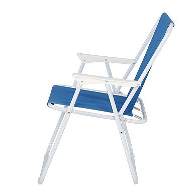 Versatile Oxford Cloth Iron Outdoor Beach Chair, Blue