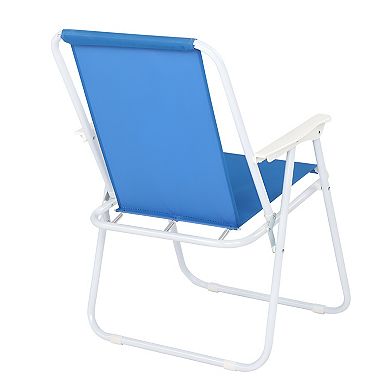 Versatile Oxford Cloth Iron Outdoor Beach Chair, Blue