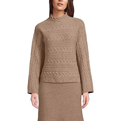 Lands end cable knit sweater best sale