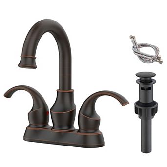 Oil Rubbed Bronze Bathroom Faucet With 2-handle And 360 Degree Rotating Spout
