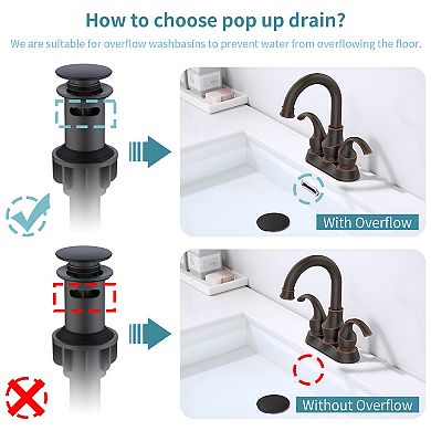 Oil Rubbed Bronze Bathroom Faucet With 2-handle And 360 Degree Rotating Spout