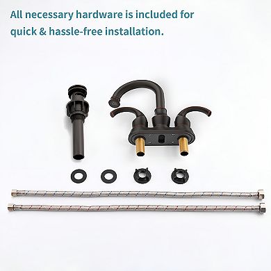 Oil Rubbed Bronze Bathroom Faucet With 2-handle And 360 Degree Rotating Spout