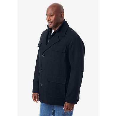 KingSize Men's Big & Tall Multi-Pocket Wool Inset Jacket