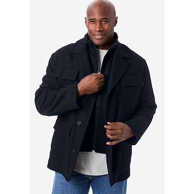 KingSize Men's Big & Tall Multi-Pocket Wool Inset Jacket