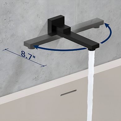 Folding Bathtub Shower Faucet, Rain Shower Head System - Black