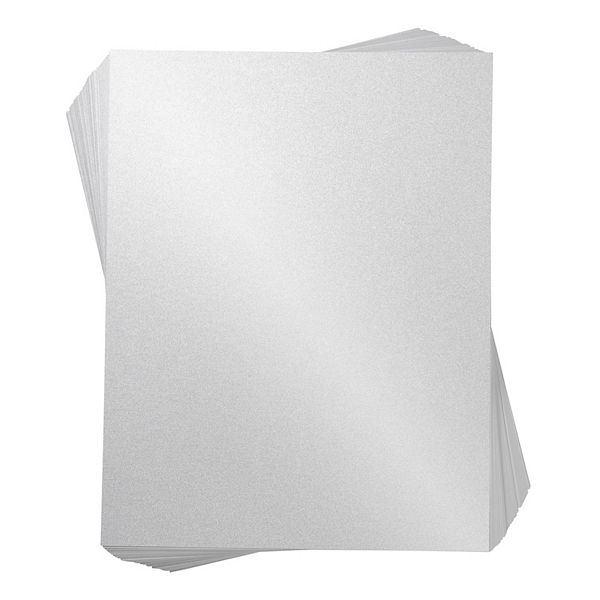 96-pack White Metallic Cardstock Paper, Shimmer Paper, 8.5 X 11 Inches