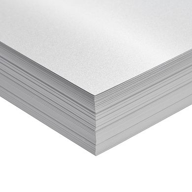 96-pack White Metallic Cardstock Paper, Shimmer Paper, 8.5 X 11 Inches