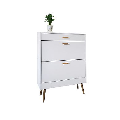 Shoe Cabinet, 16 Pair Shoe Rack Storage Organizer With 2 Flip Drawers