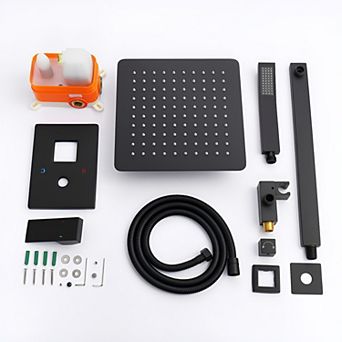 Shower System Shower Faucet Combo Set Wall Mounted With 10" Rainfall Shower Head