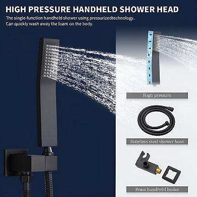 Shower System Shower Faucet Combo Set Wall Mounted With 10" Rainfall Shower Head