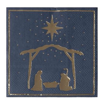 50x Christmas Cocktail Napkin Paper Disposable For Party, 5x5" Nativity Of Jesus