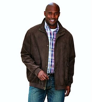 Kingsize Men's Big & Tall Microsuede Bomber Jacket