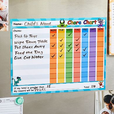 6 Pack Dry Erase Chore Chart For Kids, Reward Board With Self-adhesive, 14.5x11"