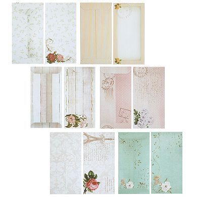 60 Sheets Floral Vintage Stationery Set With Envelopes For Letters, 7.25 X 10.2"