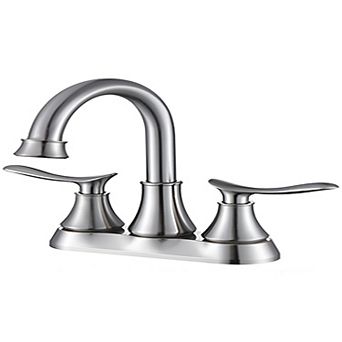 Luxury Brushed Gold Bathroom Faucet - 4-Inch Center Set with Dual Handles, Pop-Up Drain