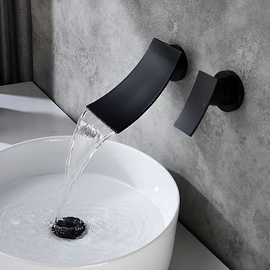 Sleek Wall Mounted Bathroom Waterfall Faucet - Modern Design with Smooth Water Flow