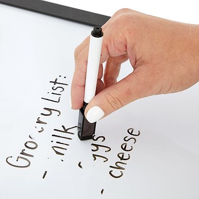 Message Center Bulletin Board - Magnetic Message Board Wall Organizer With Hooks