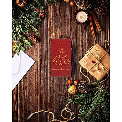 36 Pack Merry Christmas Money Cards with Envelopes in 6 Festive Designs, 4 x 7