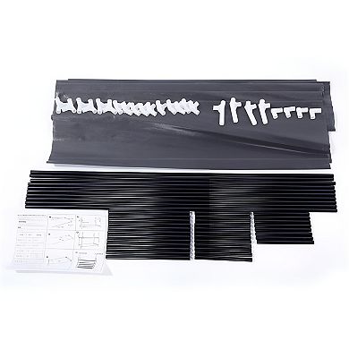 Simple Assembly 5 Tiers Non-woven Fabric Shoe Rack with Handle, Black