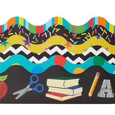 6 Rolls 234 Feet Of Scalloped Bulletin Board Borders For Classroom Decor, 78 Pcs