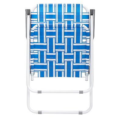 Convenient Folding Beach Chair, Steel Tube and PP Webbing Perfect for Outdoor Relaxation - 2Pcs