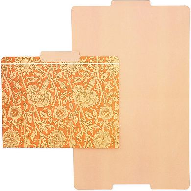 12 Pack William Morris Floral File Folders, 1/3 Cut Tab, Letter-Size, 6 Designs
